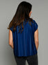 The Relaxed Tee - Blue Shibori / Blue Pinstripe